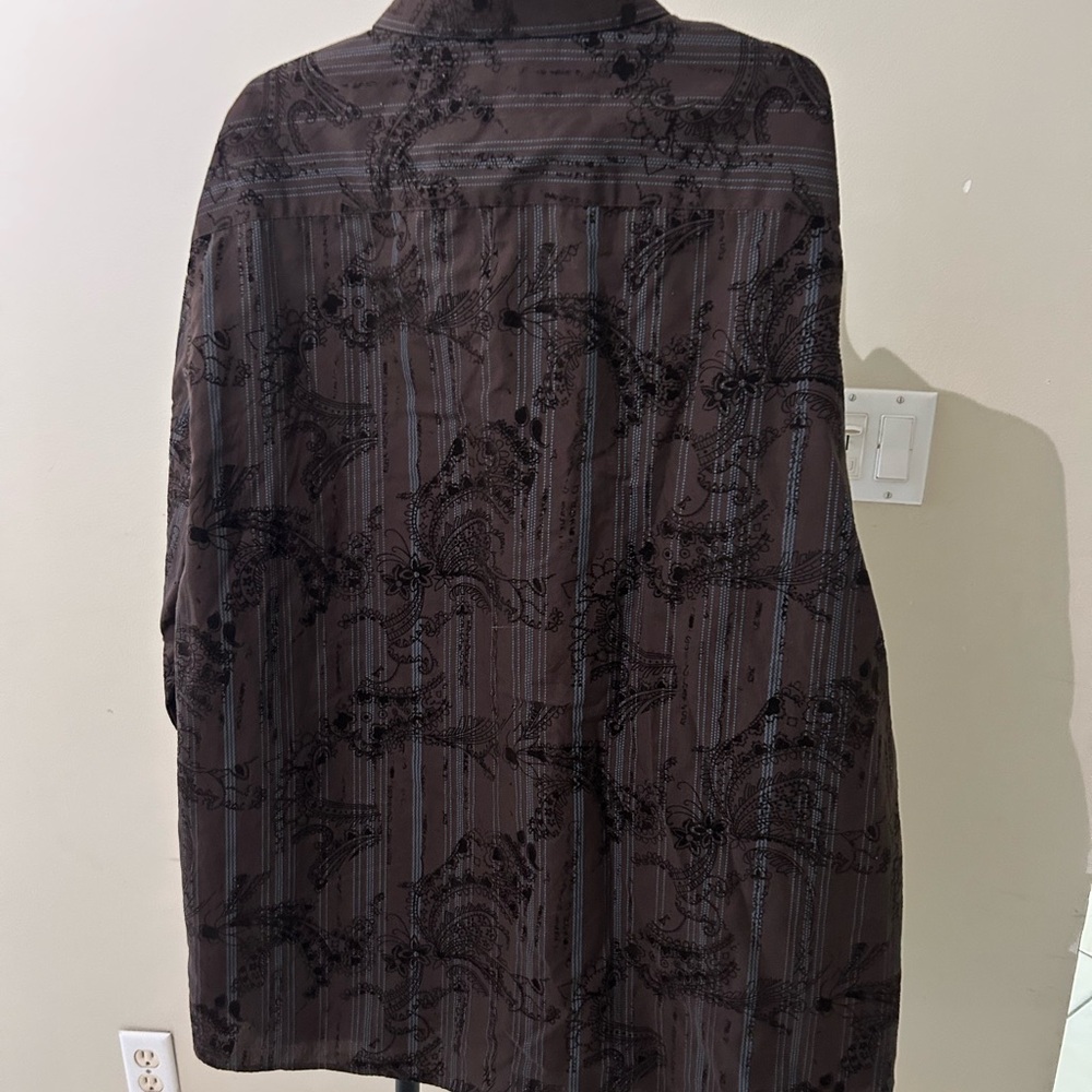 Eighty Eight Men's Dark Brown Patterned Shirt